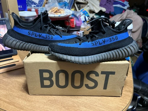 Size 10.5 - adidas Yeezy Boost 350 V2 Low Dazzling Blue In Original Box EUC USED