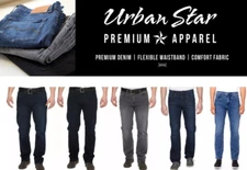 Urban Star Men's Stretch Relaxed Fit Straight Leg Jeans NWT VARIETY