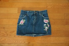 jordache girls denim floral skirt 12 cotton
