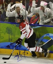 Meghan AGOSTA Signed 8x10 Photo! 3x OLYMPIC Gold MEDALIST! TEAM CANADA!! W/COA