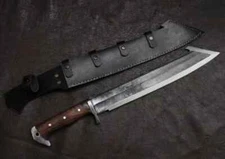 Custom Handmade Carbon Steel Blade Survival Machete Knife- Hunting Knife Camping