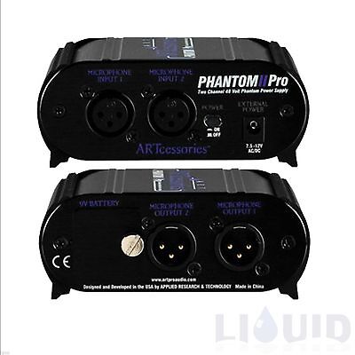 Art phantom ii pro 2 channel 48v phantom power supply Art Phantom Ii 2 Pro Phantom Power Supply 48 Volt 48v Mic New Free 2 Day Ship Ebay