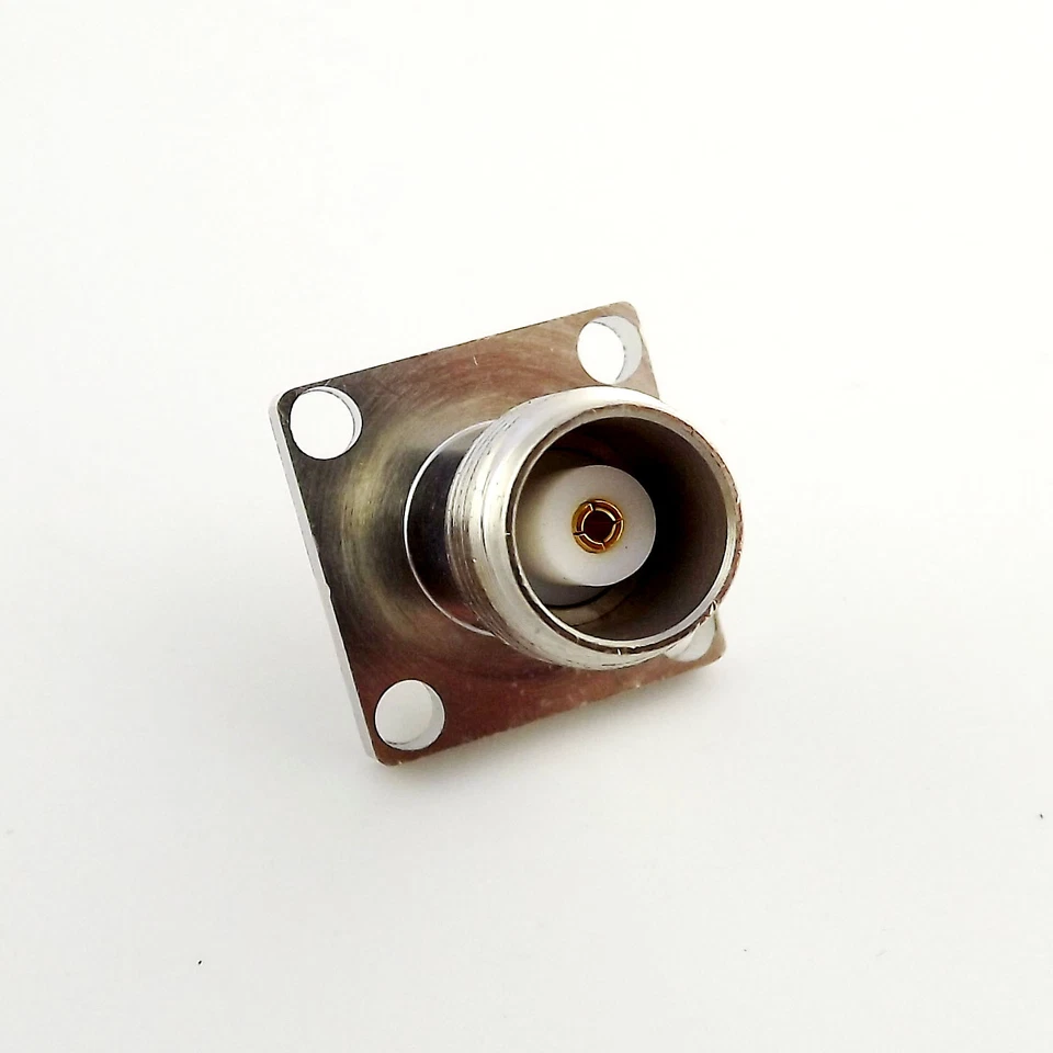 TNC Female Jack Panel Mount Chassis 4 Holes Flange PTFE Solder Connector 17.5mm - Image 2 of 4