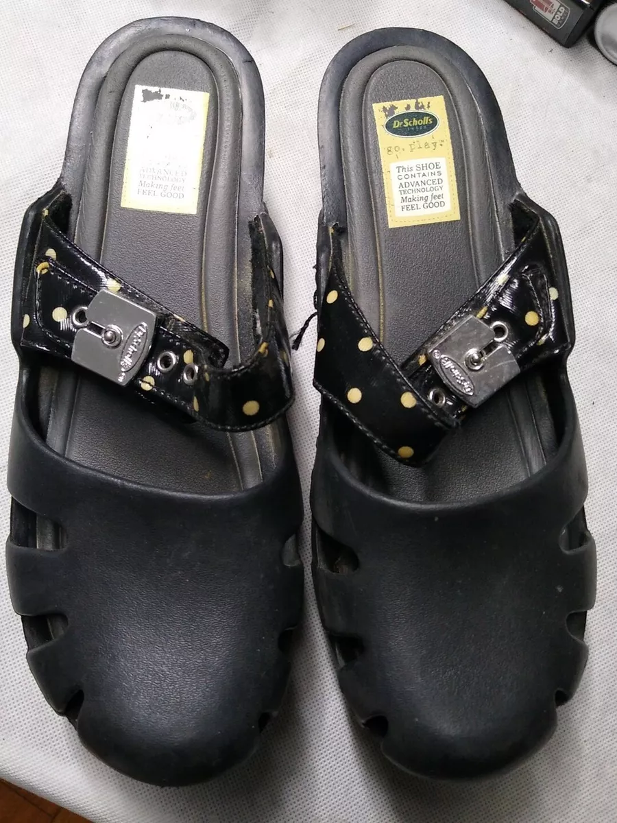 Dr Scholl s Dance Go Play Clogs Women s Black Shoes Size 9M G vg Condition