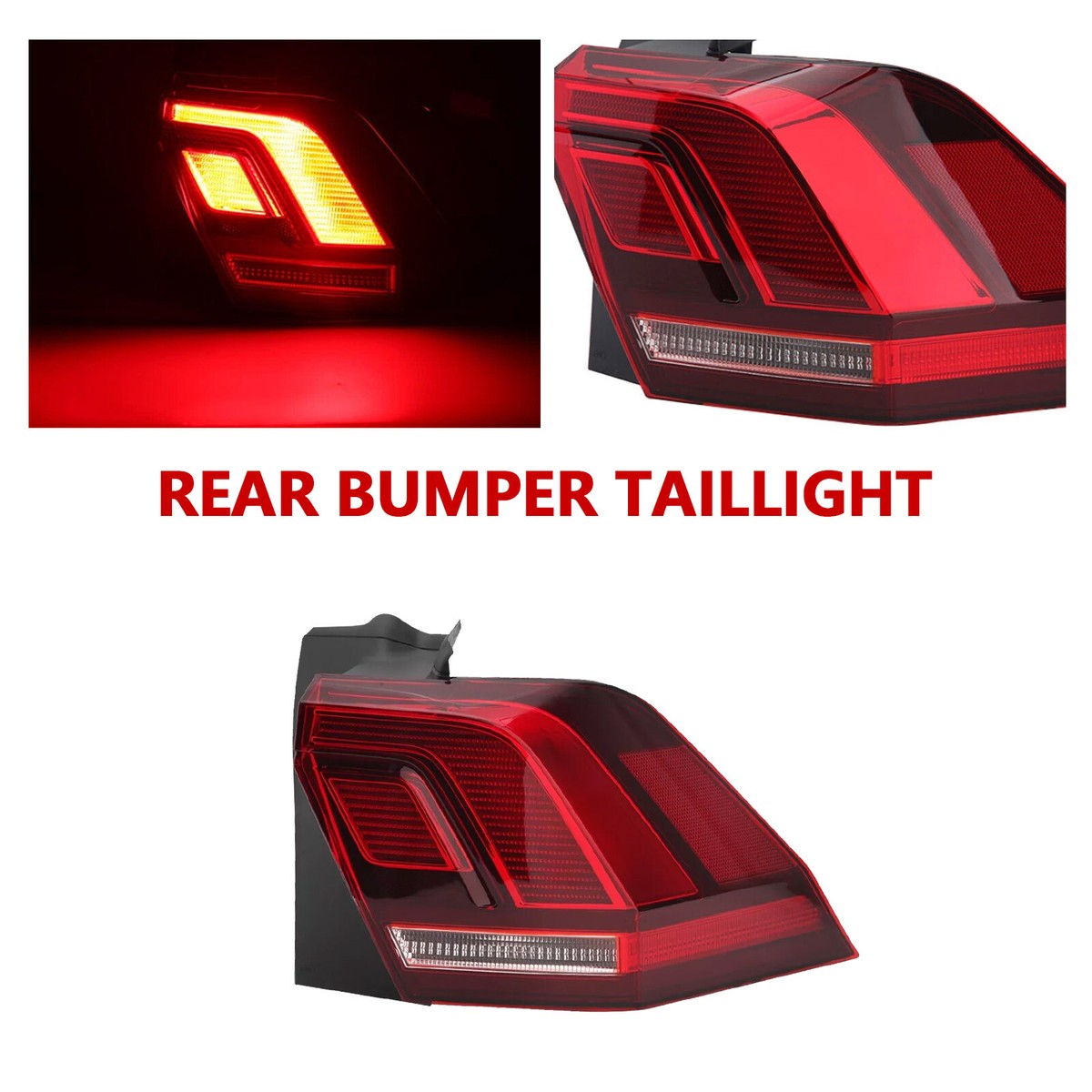 **「MU」** For VW Volkswagen Tiguan 2017-2021 Rear Tail Light Brake Lamp Turn