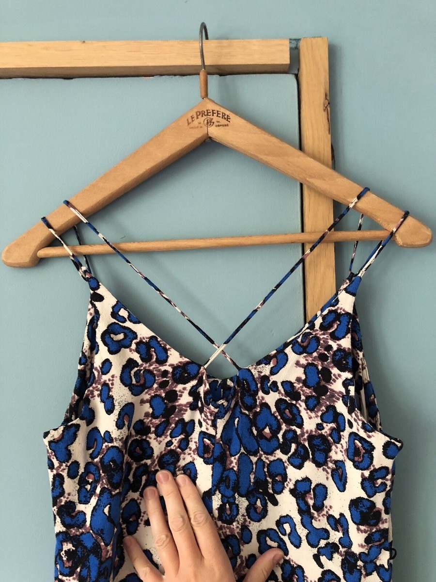 TOPSHOP BLUE LEOPARD PRINT STRAPPY DRESS UK 10 | eBay UK TOPSHOP BLUE LEOPARD PRINT STRAPPY DRESS UK 10 | eBay UK