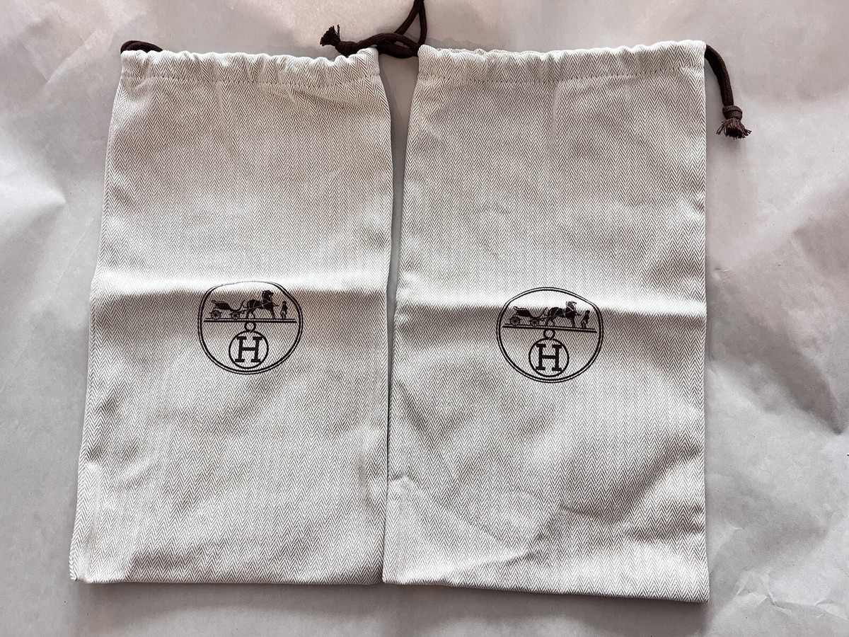 Authentic Hermes Dust Bags 13.5 x 7.5 (Lot Of 2) Very Good