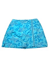 Lilly Pulitzer Girls Blue White Koi Fish Floral Print Skort Shorts Sz 10 VTG