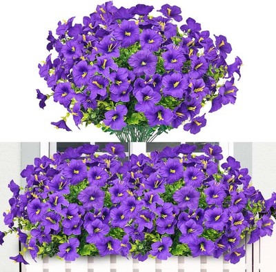 8 Bündel Kunstblumen für Draußen, Künstliche Blumen Outdoor Wetterfest Bal