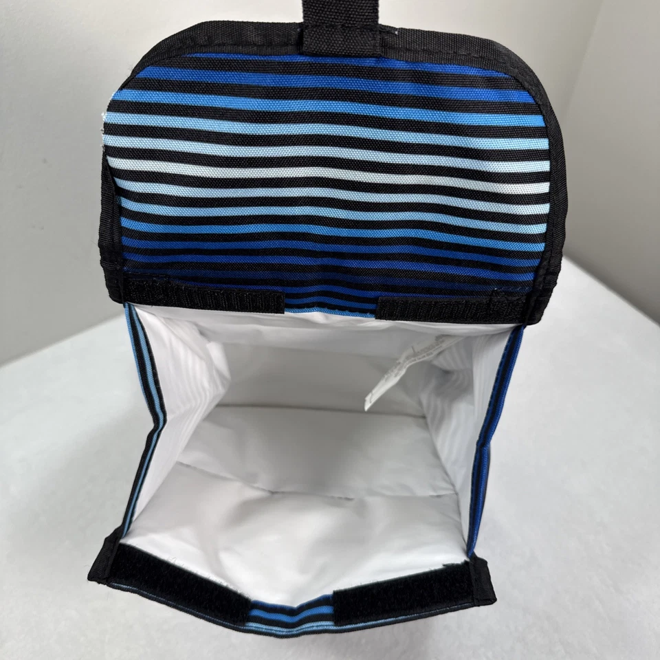 Packit Freezeable Lunch bag Lunch Sack Foldable Blue Strip School Work Hip City - Image 4 of 4
