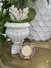 Millefiori Small Floral Micro Mosiac Frame Italy Gold Brass Frame Easel Stand