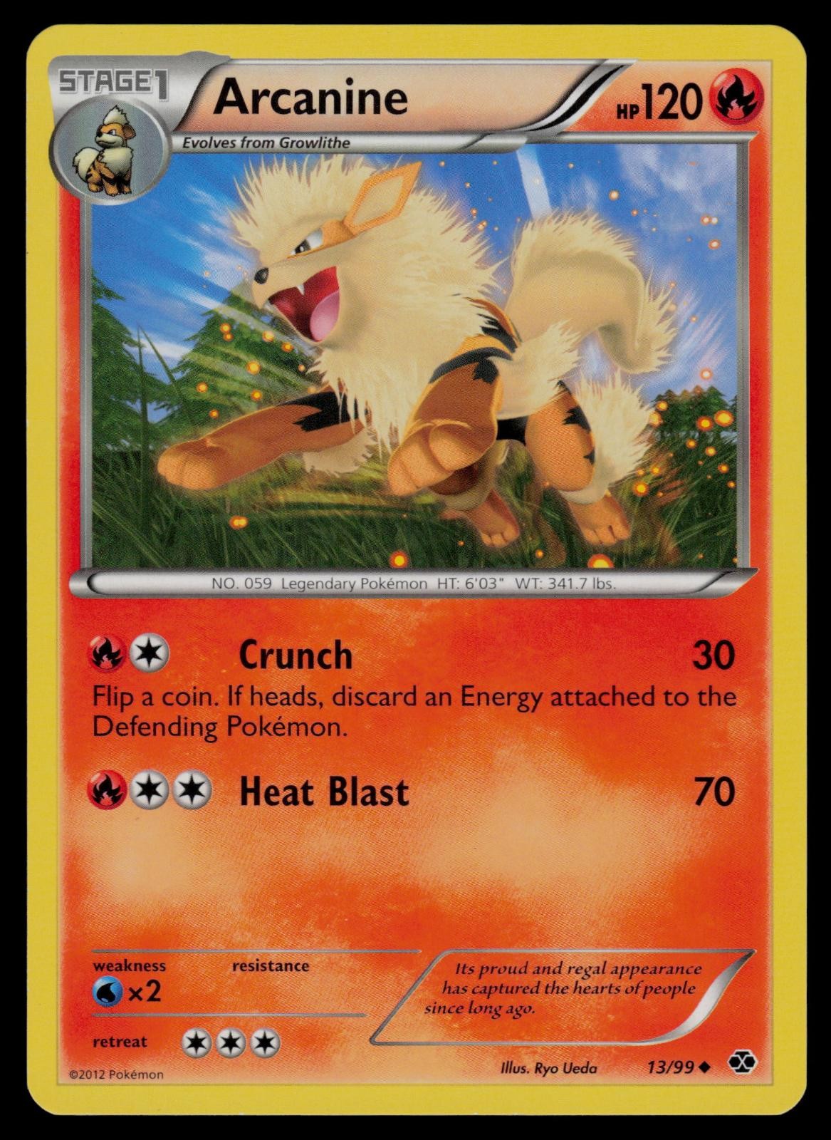 Arcanine 13/99 Uncommon Next Destinies Pokemon Lightly Played