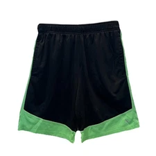Layer 8 Men’s Athletic Shorts Large Black & Green Gym Basketball Quick Dry