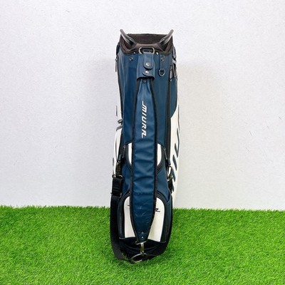 MIURA GIKEN White / Navy stand bag golf carry caddy bag rare japan