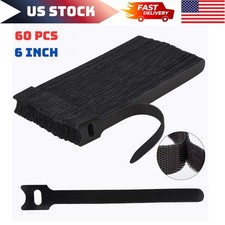 60 PCS 6" Reusable Cable Ties Cord Straps for Wire Organizer  Cable Management