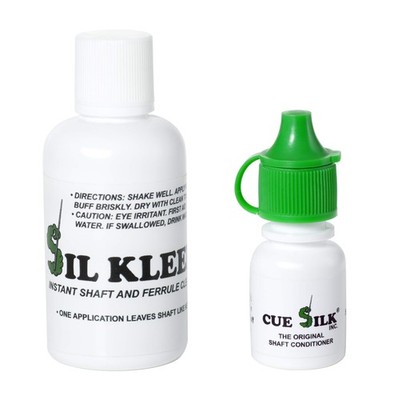 Bundle of 2 items: Sil Kleen Pool Cue Shaft and Ferrule Cleaner 1 oz Bottle &