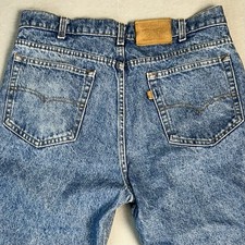 Vintage Levis Two Horse Jeans 36x30 34x28.5 Stonewash USA Big E Leather Tab