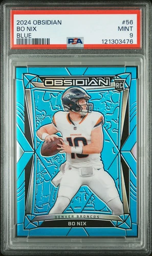 2024 Panini Obsidian Bo Nix #56 PSA 9 Blue Rookie RC /25 Denver Broncos