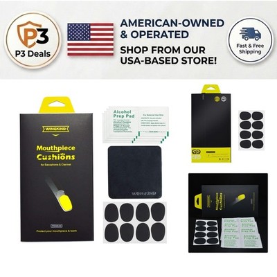 Rubber Mouthpiece Cushions for Sax & Clarinet - Includes 8 Alcohol Wipes & Cloth