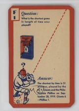 1934 Quaker Puffed Wheat Baseball Trivia #F1 1c2s