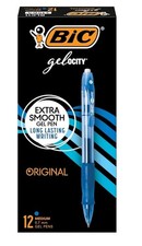 BIC Gelocity Original Blue Gel Pens, Medium Point 0.7mm , 12-Count Pack