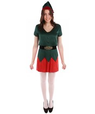 Women s Elf Costume Red Green Christmas Outfit