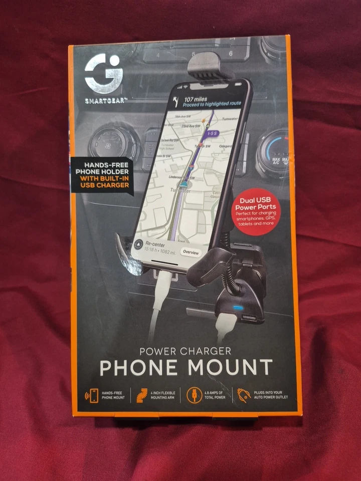 New Power Charger Phone Mount SmartGear Built-In 2 USB Charger Giftable - Image 2 of 3