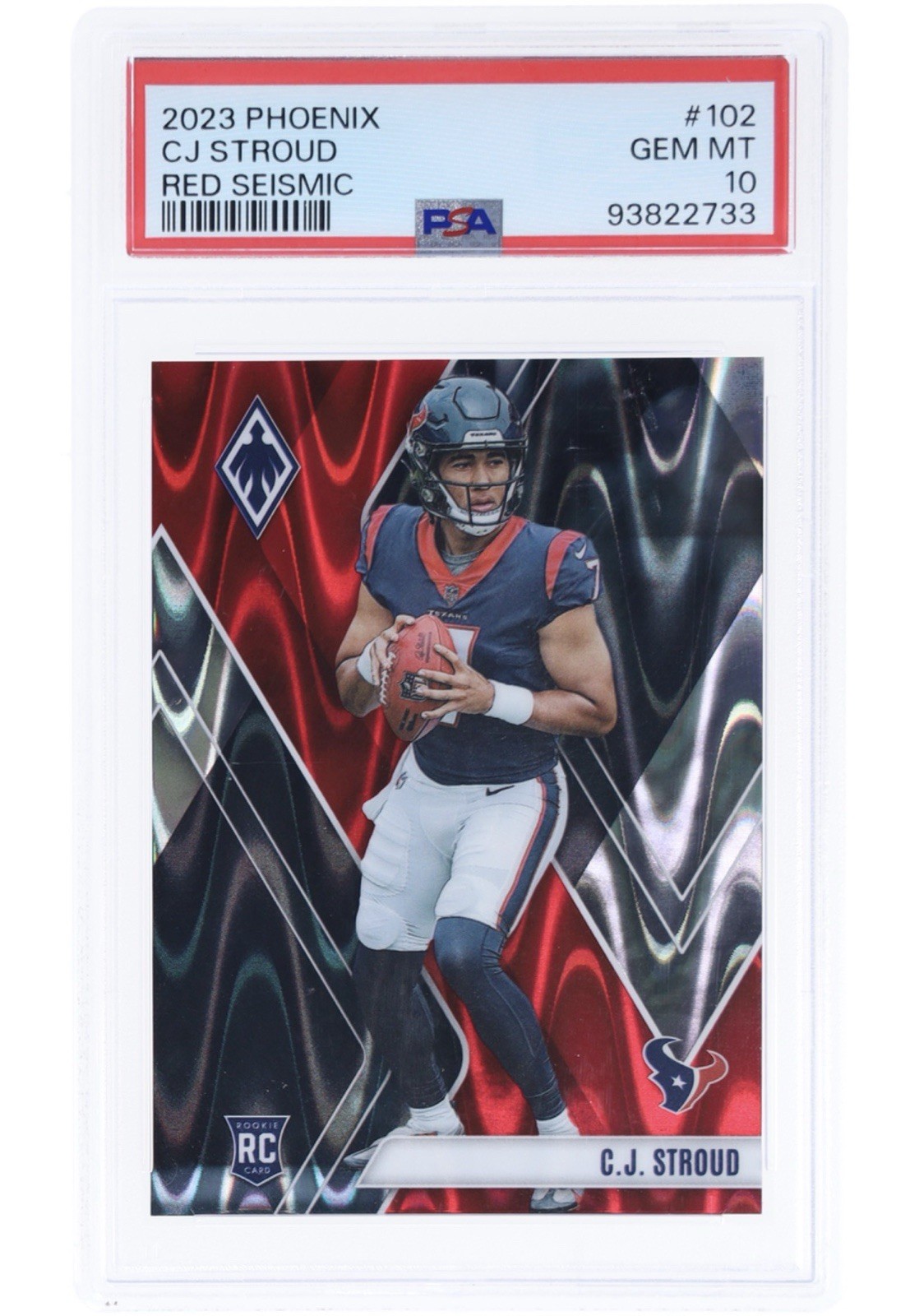 2023 Panini Phoenix Rookies C.J. Stroud #102 Red Seismic /199 (RC)