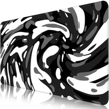 Fluid Pattern Desk Mat Marbled Design Desk Pad,Gaming Mouse Pad with Seamed E...