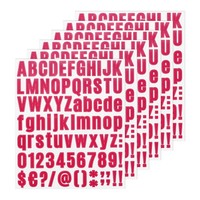 6-BöGen Buchstabensticker, 1 Zoll Vinyl Alphabet-Aufkleber[486 StüCk, Rosarot]
