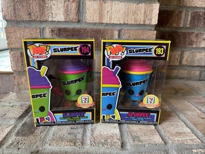 7-Eleven Slurpee Blacklight Funko Pop Set Of 2 Lot 193 & 194 Exclusive Ad Icons