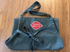Vintage Dairy Queen Green Apron w/ Embroidered Logo Patch