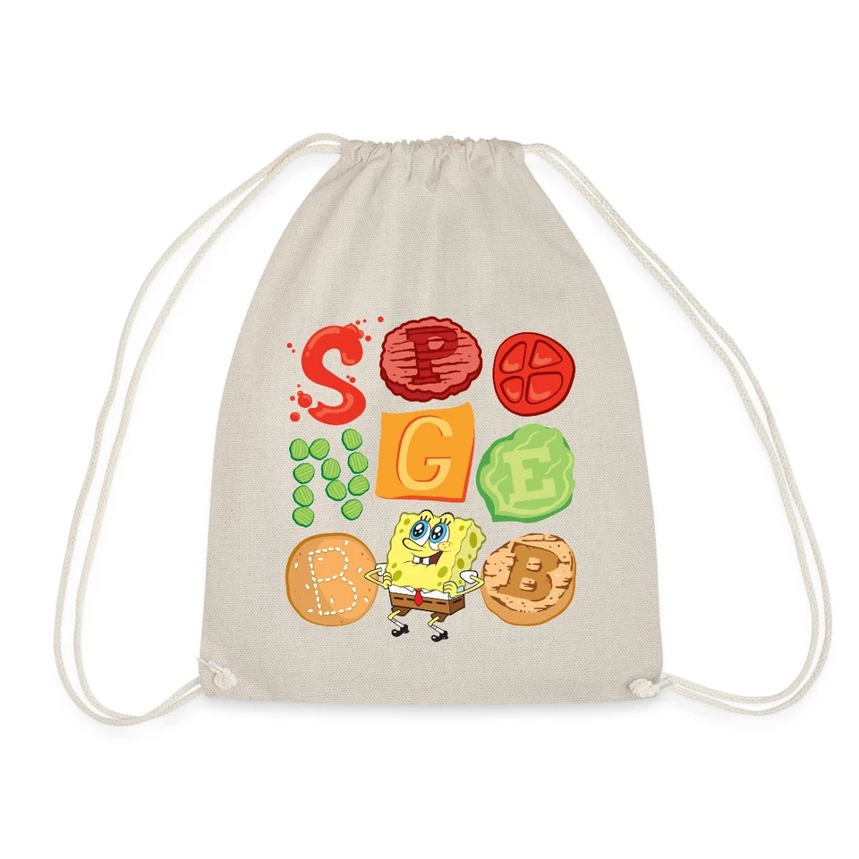 Spongebob Schwammkopf Burger Zutaten Design Turnbeutel