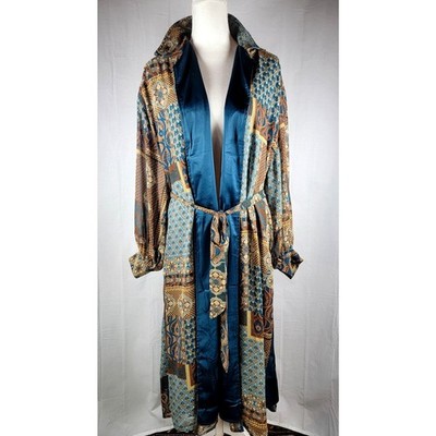 Dress Forum Los Angeles Satin Paisley Duster Robe Kimono Small Boho