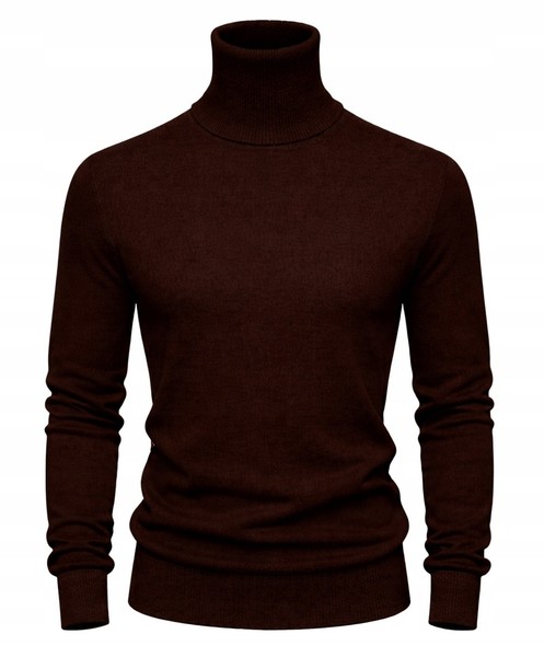 Rollkragenpullover Herren Kaschmir Und Merinowolle Merinos M Braun 358-image