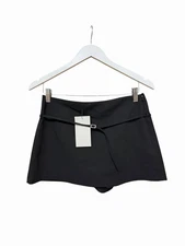Zara Black Mini Skirt Skort Shorts Belted New RRP £22.95 Size M 10 12 Short