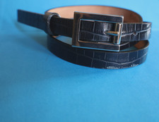 Excellent WOMENS LEATHER BELT Banana Republic Skinny 5/8" Black Leather MED A1