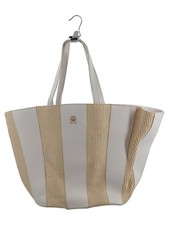 Tommy Hilfiger Beach Tote Shopper borsa da donna beige a righe grande
