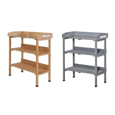 Outsunny Pflanztisch Gärtnertisch Blumentisch mit Metall Arbeitsfläche Garten