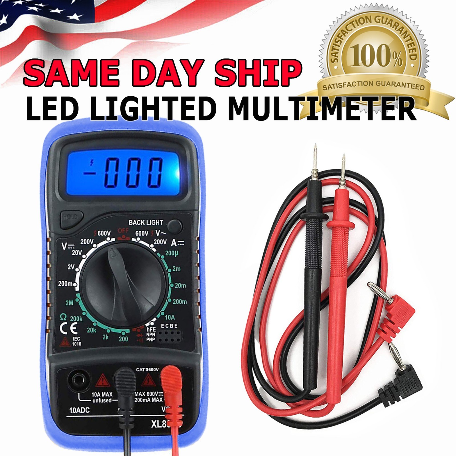 Digital Multimeter AC DC Voltmeter Ammeter Ohmmeter Volt Tester Meter WITH BATT