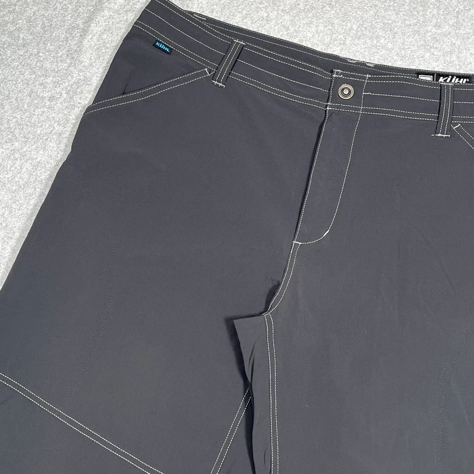 Pantalones Cortos Kuhl Renegade Para Hombres 40 Gris Bolsillo con Cremallera Senderismo Aire Libre Gorp Elástico Foto 3 de 4