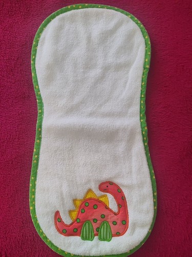 ๐ 100% Cotton Burp Cloth Dinosaur Embroidery Double Lined ๐ - Picture 1 of 6