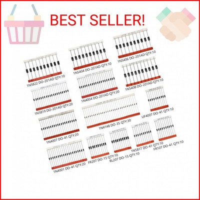 Chanzon Kit assortito di diodi raddrizzatori a commutazione rapida/Schottky/raddrizzatore 200 pezzi
