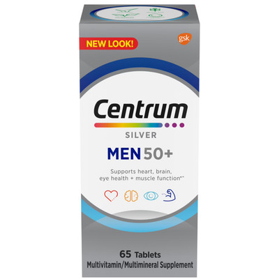 2pk Centrum Silver Men 50+ Complete Multivitamin, 65 Tablets , NEW