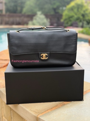 BNIB Chanel Matthieu Blazy Maxi Flap Bag Black 32cm Gold Hardware