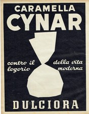 CYNAR CARAMELLA DULCIORA LOGORIO 1953 ANNI 50 PUBBLICITÀ ADVERTISING 25X33