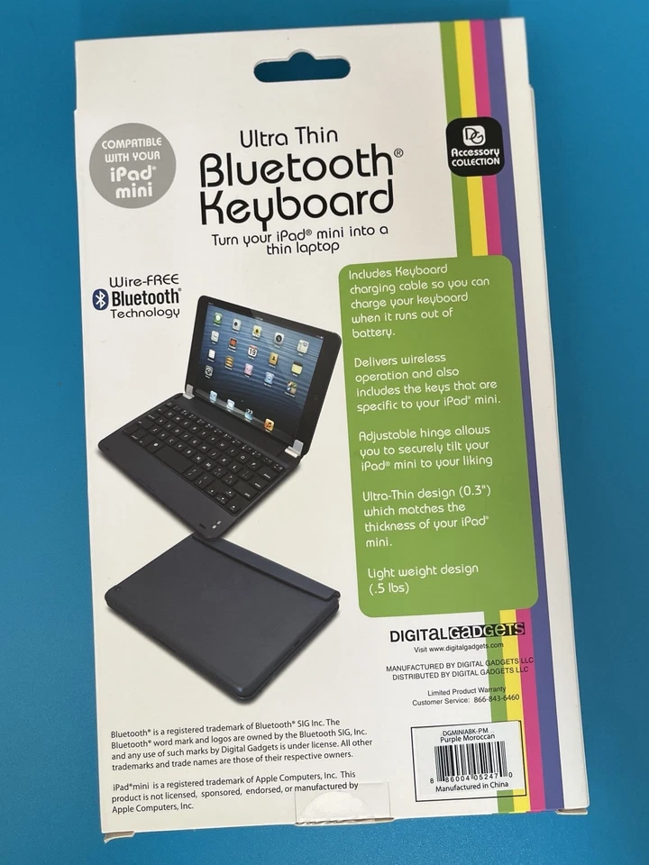 iPad Mini Keyboard Case with Wireless Bluetooth Keyboard Thin, Lightweight,Black - Image 4 of 4