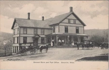 General Store Post Office Granville MA 1900s Gibbons Block Postcard