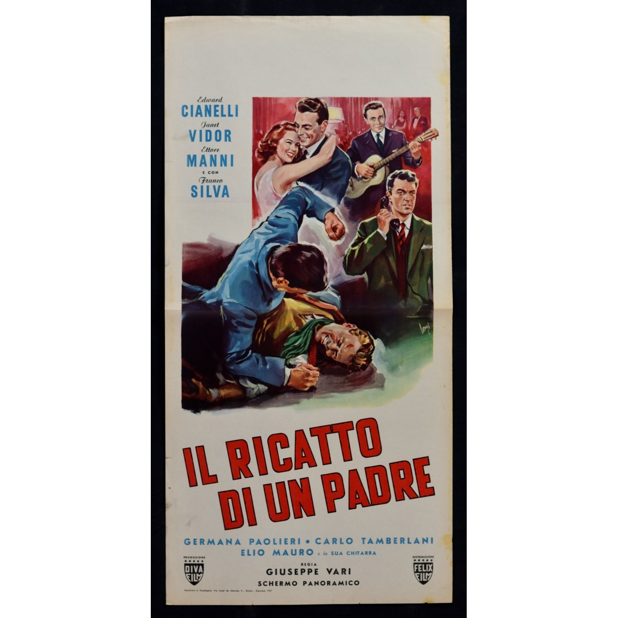 Locandina originale film Il ricatto di un padre (1957) - Regia di Giuseppe Vari