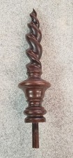 Solid Cherry Flame Finial - Hand Carved
